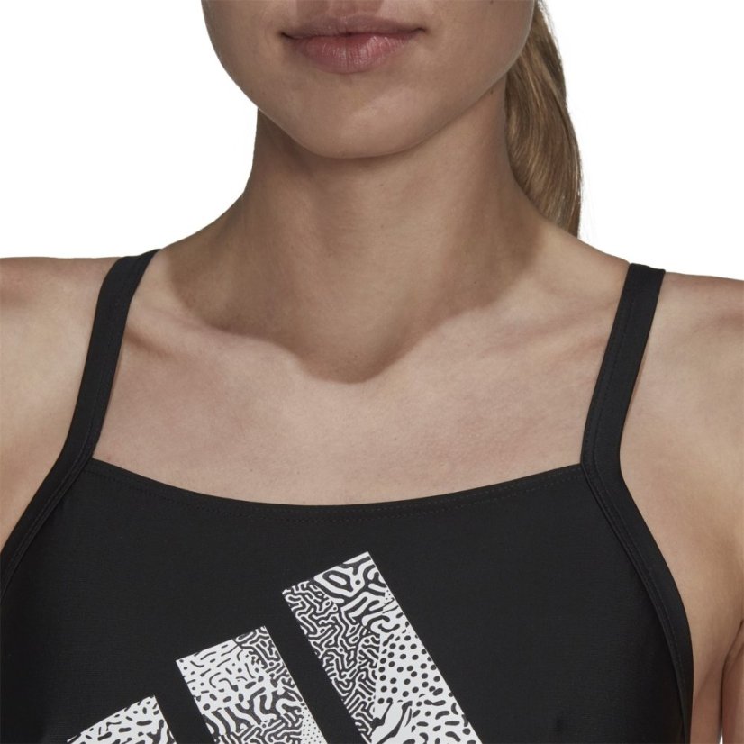 adidas Big Logo Swimsuit Womens Black/White