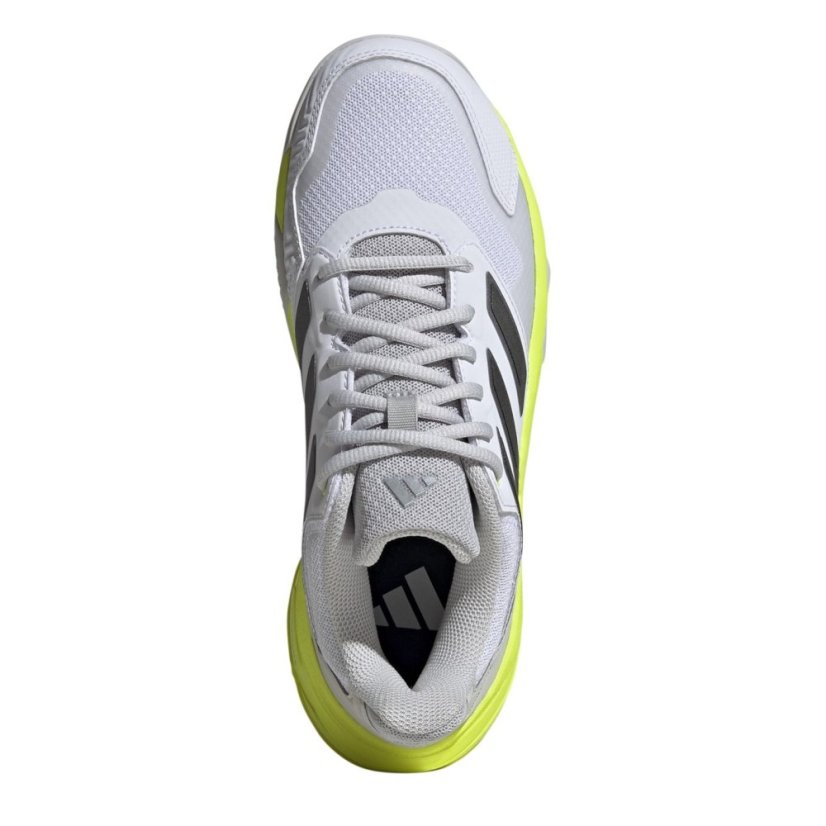 adidas Women's Courtjam Control 3 Clay Court Tennis Shoes White/Met/Lemon
