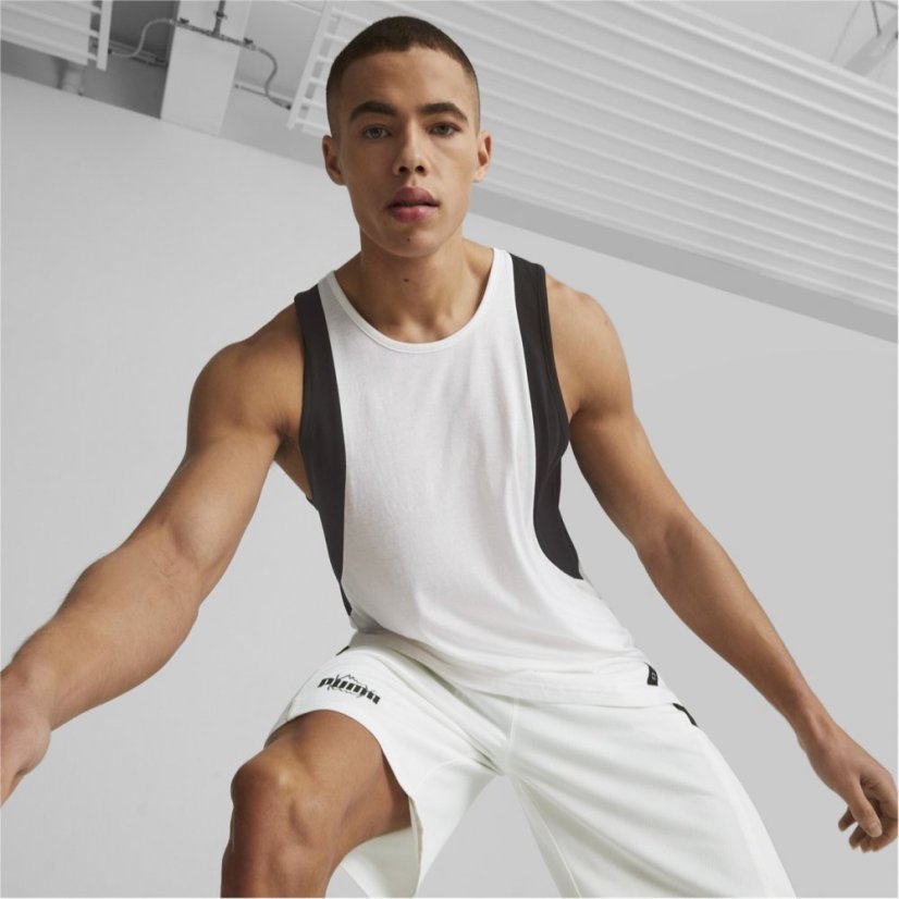 Puma The Excellence Tank 4 Basketball Jersey Mens White/Black