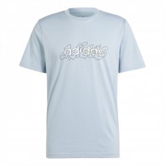 adidas Essentials Single Jersey Linear Embroidered Logo pánské tričko Blue Illustrate