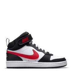 Nike Court Borough Mid 2 Big Kids' Shoe White/Black/Red