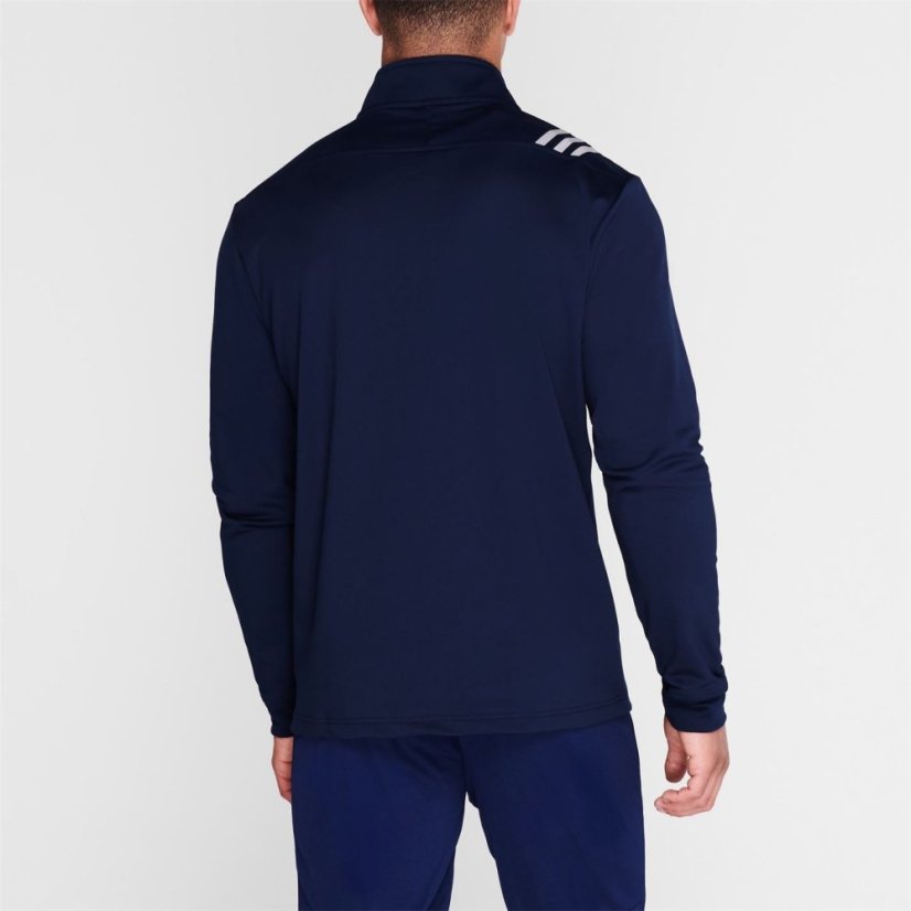 adidas 3 Stripe Zip Top Mens Lead