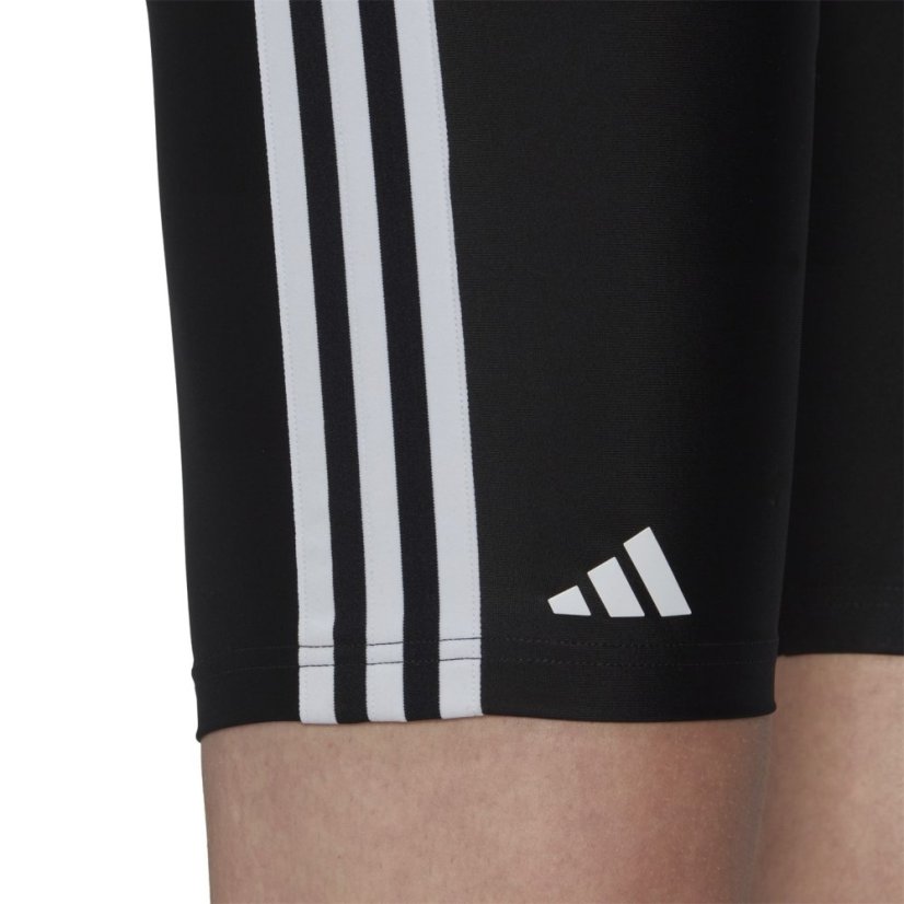 adidas Primeblue 3-Stripes Swim Jammer Mens Black/White
