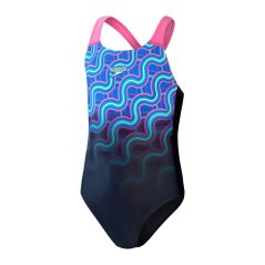 Speedo Splashback Swimsuit Juniors Black/Blue