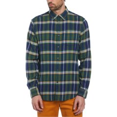 Original Penguin Men's Long Sleeve Patterned Shirt Medieval Blue