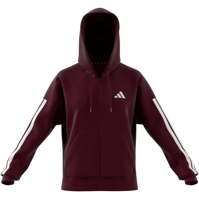 adidas Essentials 3 Stripe Zip Track dámska mikina Ruby