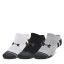 Under Armour UA Performance Tech 3-Pack No Show Socks Unisex Blk/Gry/Wht
