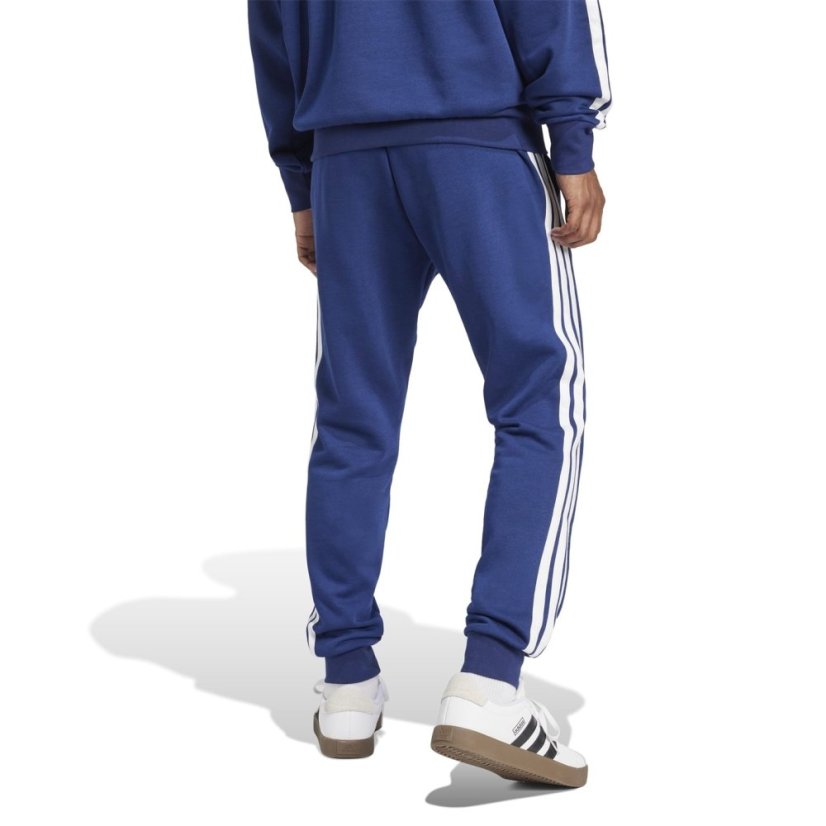 adidas Essentials Fleece Tapered Cuff 3-Stripes Joggers Navy/White
