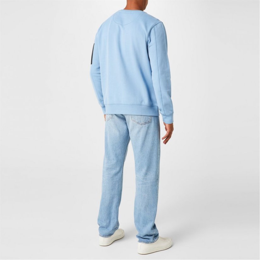 Firetrap Pocket Crew Fleece Sweater Mens Baby Blue