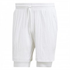 adidas Pro Two-in-One Seersucker Tennis pánske šortky White