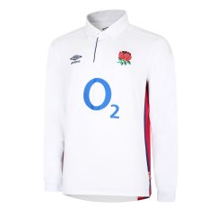 Umbro England Long Sleeve Classic Rugby Shirt 2021 White/Red