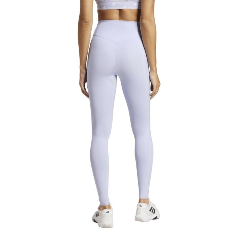 adidas Optime Essentials Stash Pocket Full-Length Leggings Womens Violet/White