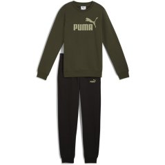 Puma Ess No. 1 Logo Crew Fleece Tracksuit Blue/Green