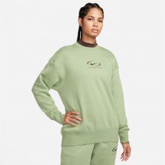 Nike Sportswear Phoenix Fleece Women's Oversized Crew-Neck Sweatshirt Oil Green