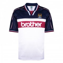 Score Draw Manchester City Away Retro Shirt 1997/1998 Mens White/Navy
