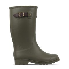 Gelert Fur Welly Boot Ladies Olive