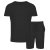 Light and Shade and Shade & - Mens Pyjama Set V-Neck Tee Short Black
