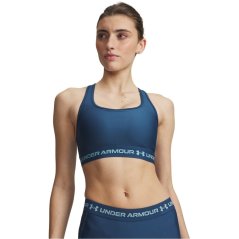 Under Armour Women's Crossback Medium Impact Sports Bra Blue/Blue Haze