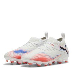 Puma Future 8 Match Artificial Ground Football Boots Juniors White/Black/Red