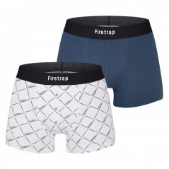 Firetrap 2 Pack Boxer Shorts Checks