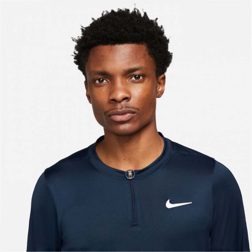 Nike Dri-FIT Advantage Men's Half-Zip Tennis Top Obsidian/White