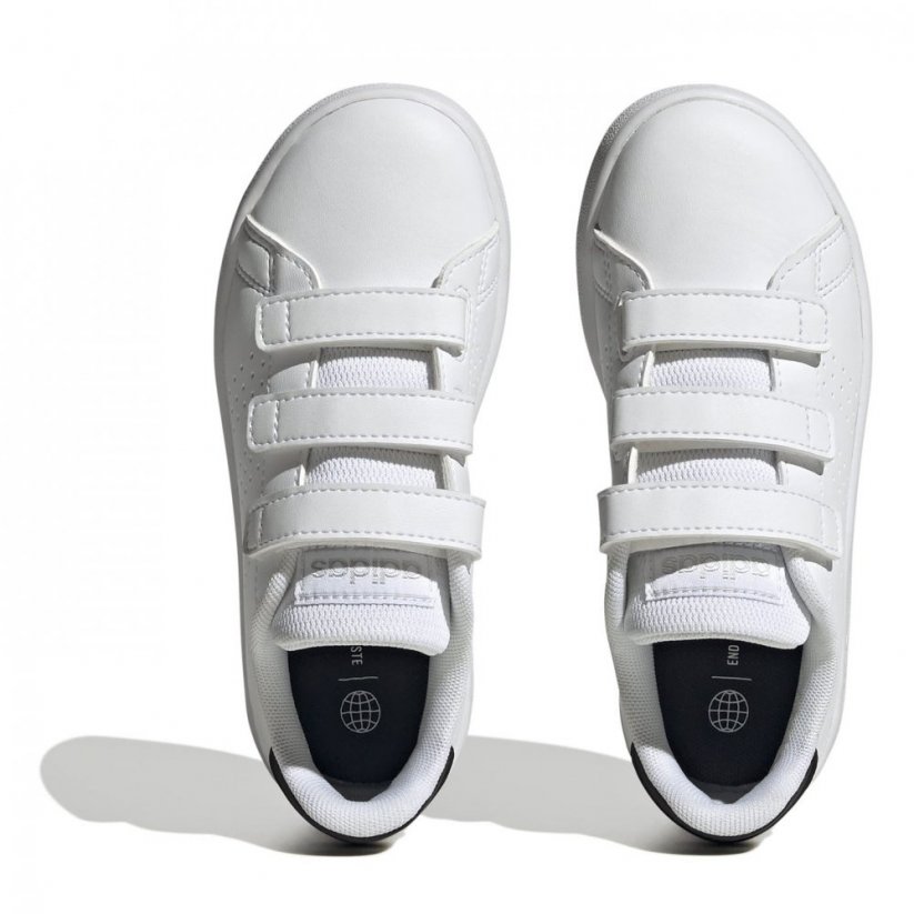 adidas Advantage Court Lifestyle Hook-and-Loop Shoes Ftwr White/Blk