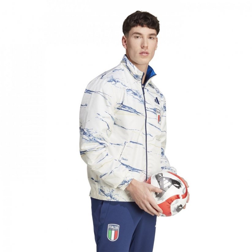 adidas Italy 2023 Anthem Jacket Mens Blue