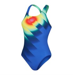 Speedo Womens Placement Digital Powerback Cobalt/H Green