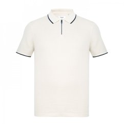 Firetrap Quarter Zip Short Sleeve Polo Shirt Clay
