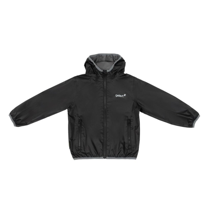 Gelert Kids' Dursley Waterproof Long Sleeve Hooded Jacket Black