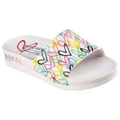 Skechers Cali Gear Charm - Trust Love Sliders Womens Wht/Mlti