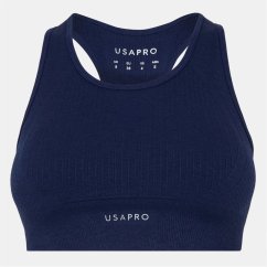 USA Pro UP Seamless Crop Sports Bra Navy