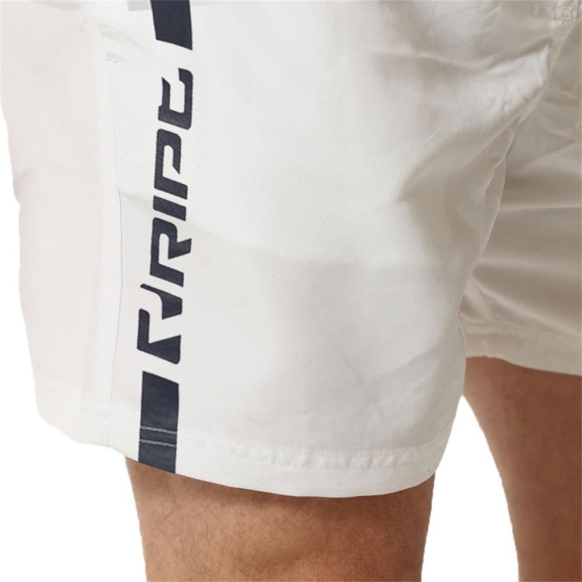 Ript Essentials Verticle Stripe Swimming Trunks Mens White/Navy