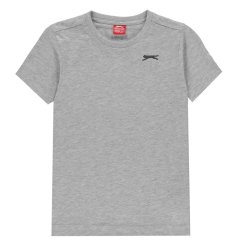 Slazenger Junior Boys Plain Tee shirt Grey Marl