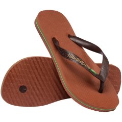 Havaianas Brasil Logo Flip Flops Rust/Coffee