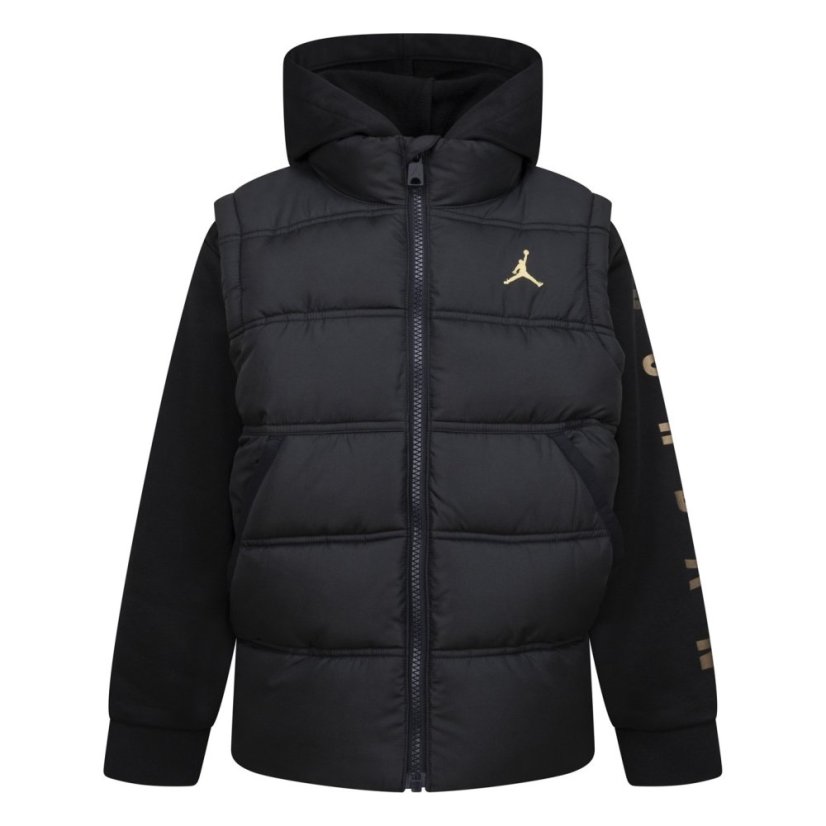 Air Jordan Kids' Lightweight Quilted Puffer Jacket Black/Gold