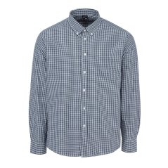 Fabric Classic Poplin Long Sleeve Shirt Mens Nvy Gingham