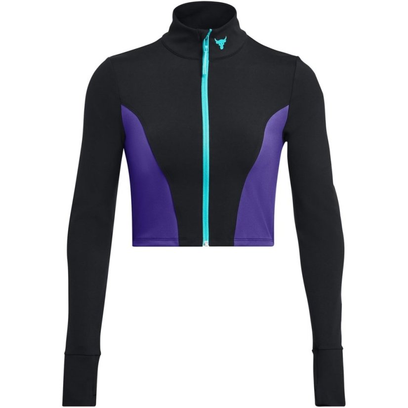 Under Armour Project Rock Cropped Gym Jacket Womens Black