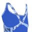 adidas Logo Graphic V-Back Swimsuit Juniors Blue