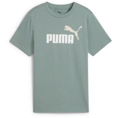 Puma Kids' Essentials Graphic Regular Fit T-Shirt Green Moon