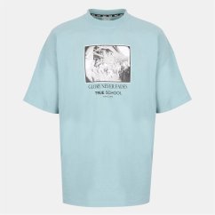 Everlast Men's D Print Cotton Short Sleeve T-Shirt Blue