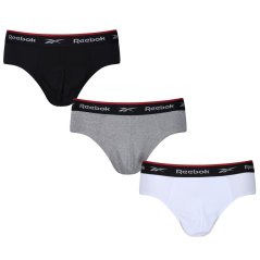 Reebok 3 Pack Wiggins Briefs Mens Black/White/Grey