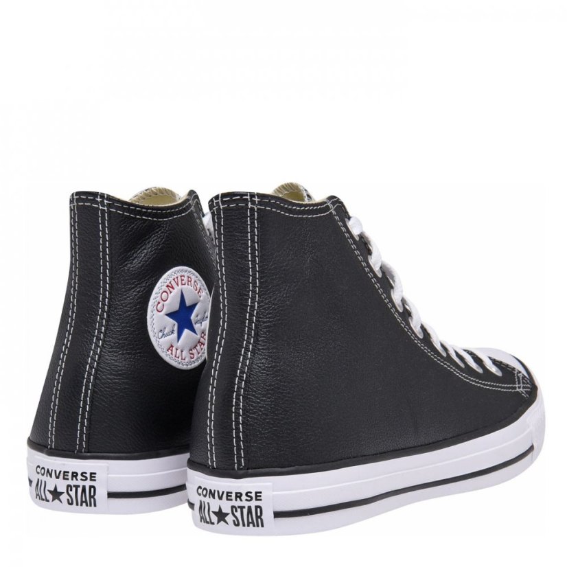 Converse All Star Leather Hi Top Trainers Black 001