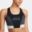 Nike Dri-FIT Swoosh Women's Medium-Support 1-Piece Pad Logo Sports Bra Black/Grey
