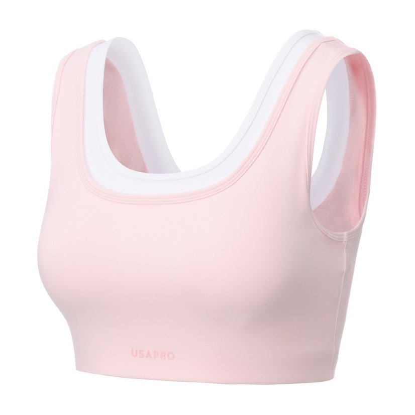 USA Pro USA Pro Mock Layer Bra womens Light Pink