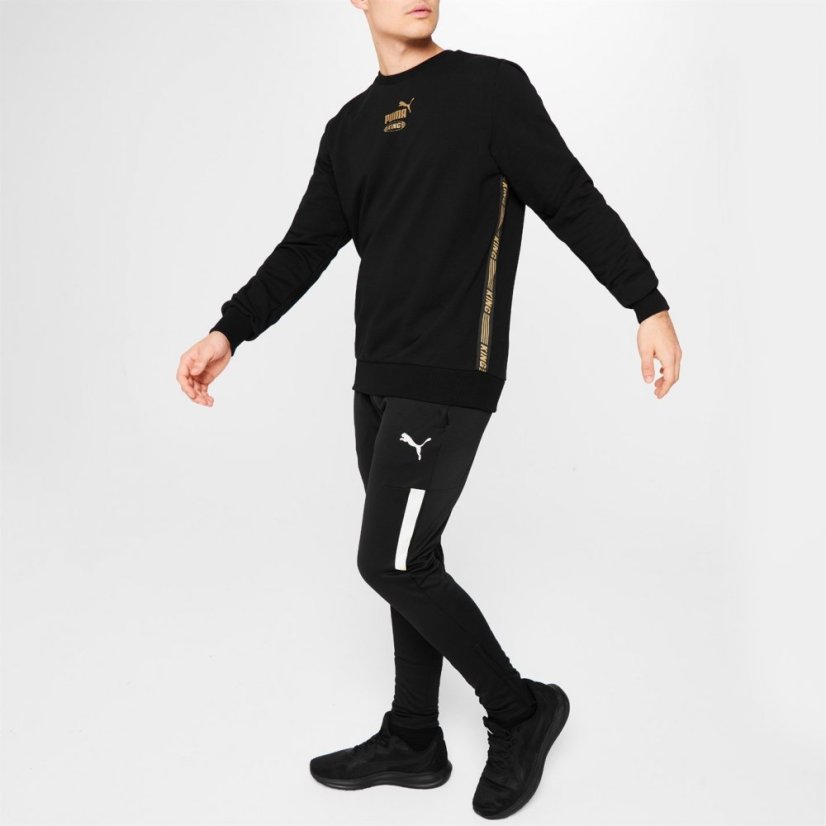 Puma King Tape Sweater Mens Black/Gold