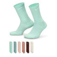 Nike 6-Pack Everyday Cushioned Training Crew Socks Multi Pastel