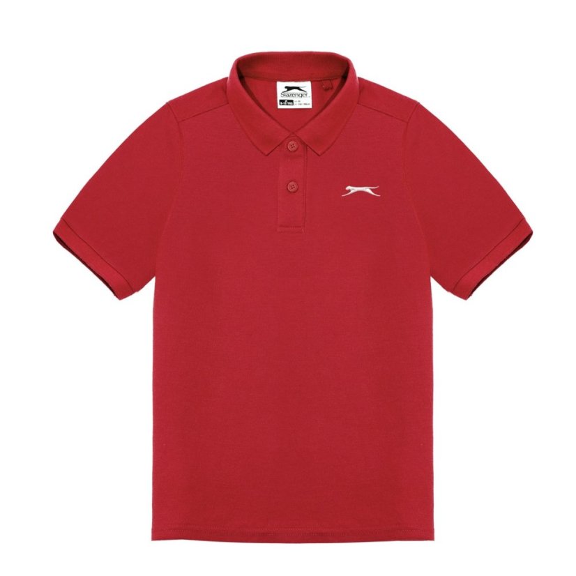 Slazenger Plain Polo Shirt Junior Red