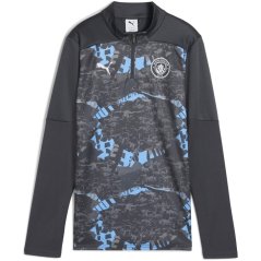 Puma Manchester City Pre-Match Quarter-Zip Top 2024 2025 Womens Grey Cool/Grey