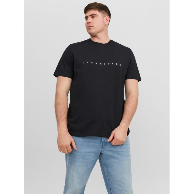 Jack and Jones Star T-Shirt Mens Plus Size Black
